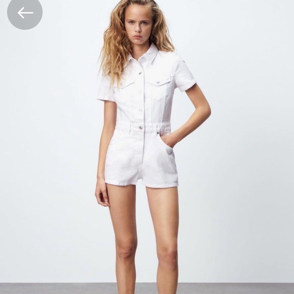 Zara Pants & Jumpsuits Zara Short Denim Jumpsuit Poshmark